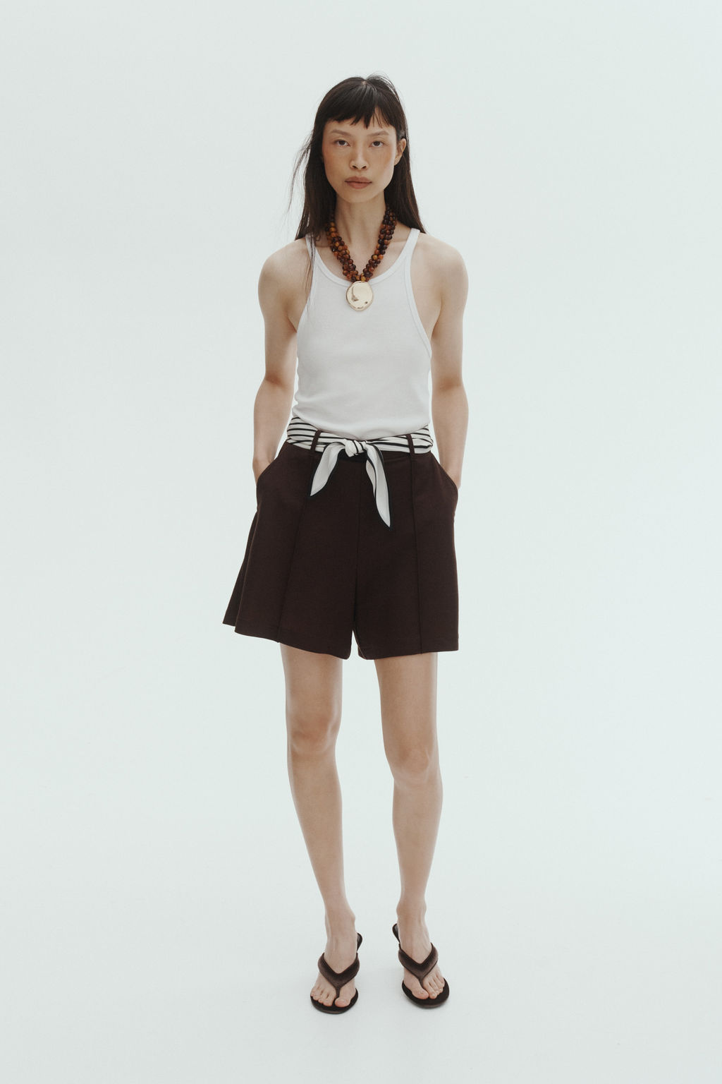 Pantal?n corto sastre con cintur?n - H&m фото 6