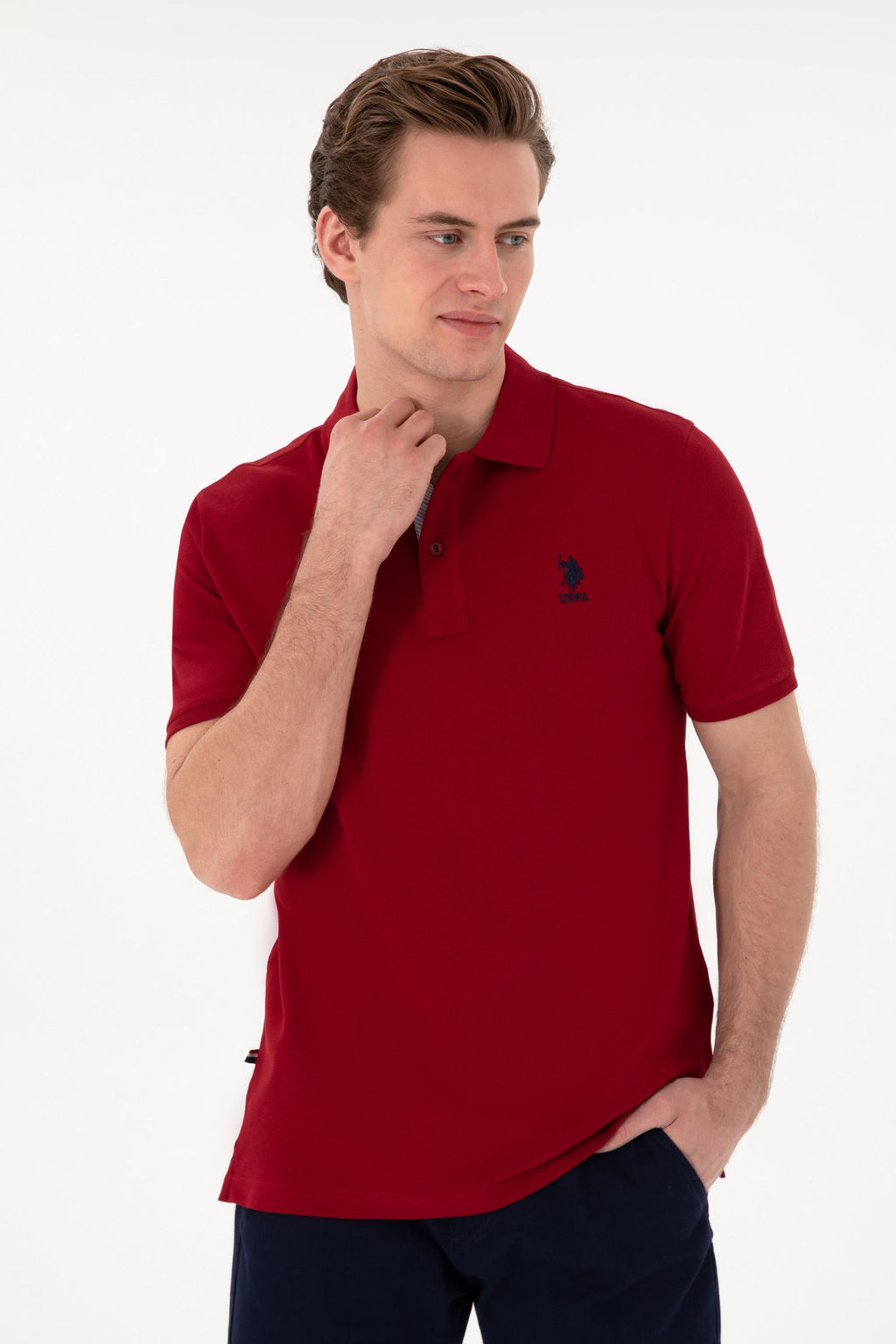 Erkek Regular Fit Polo Yaka Bordo Basic Ti__rt Sepette S_rpriz _ndirim - U.s. polo assn фото 3