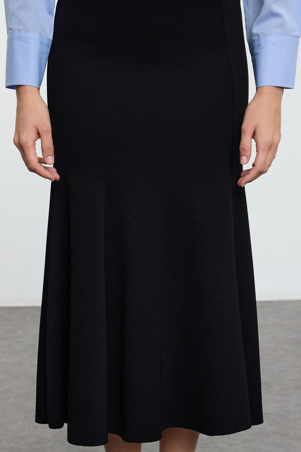 TRENDYOLMILLA Bordo Midi Esnek Orme Bal?k Etek TWOAW25ET00107  фото 3