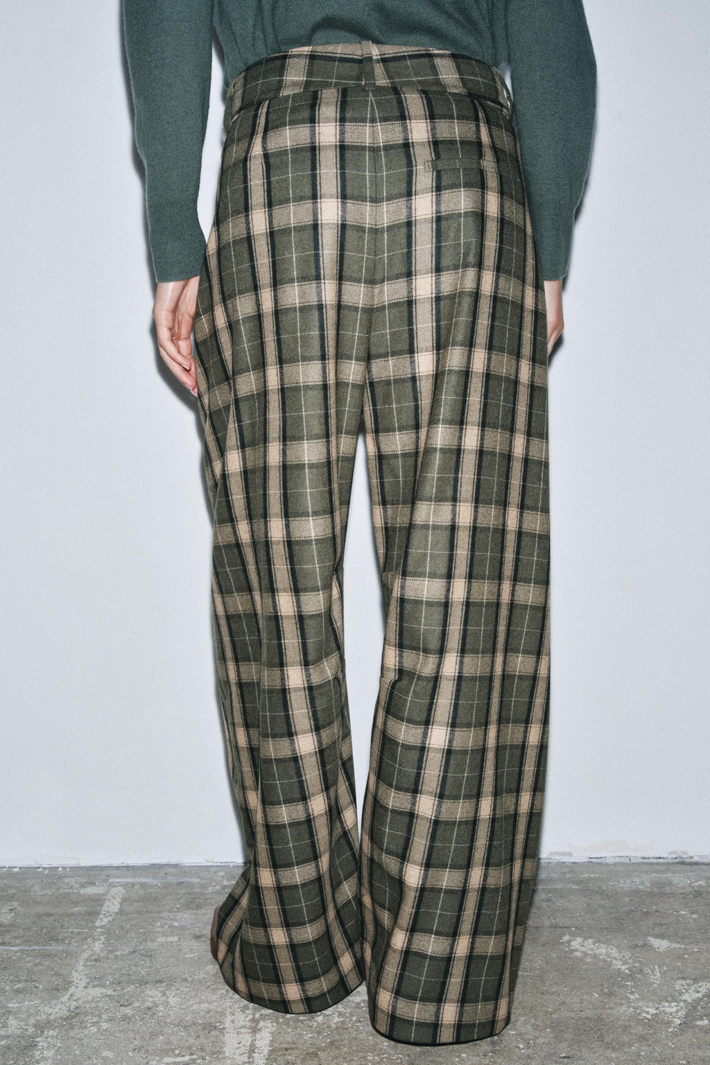 ZW COLLECTION CHECK TROUSERS WITH WOOL - Zara фото 3