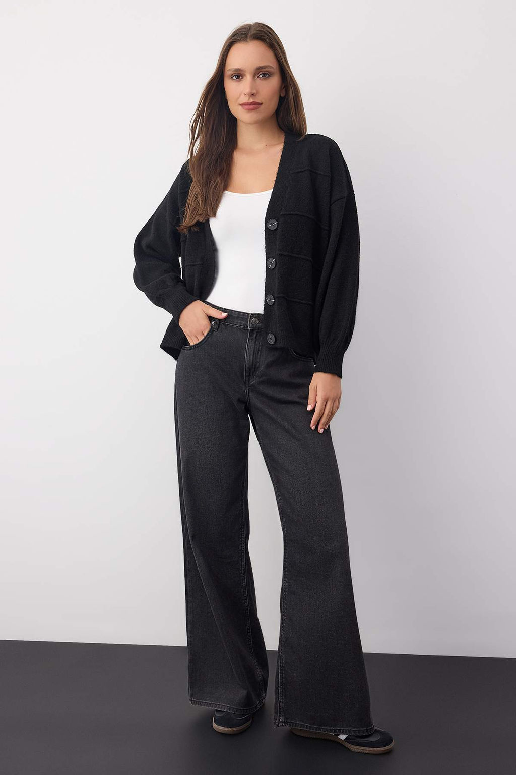 Haki Yumusak Dokulu Genis Kal?p Triko H?rka TWOAW26HI00206 - Trendyolmilla фото 10