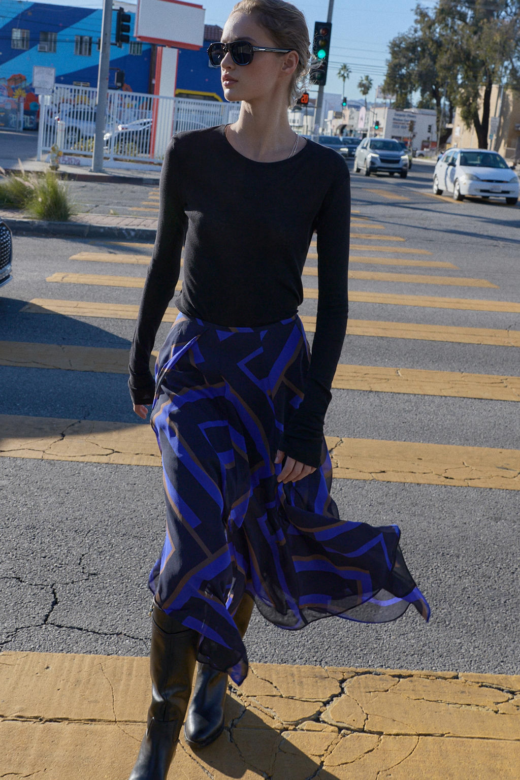 PRINTED ASYMMETRIC MIDI SKIRT - Zara фото 17