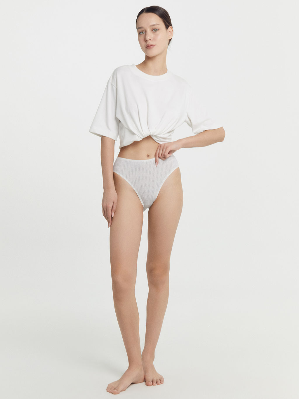 Цена за 2 штуки! Трусы женские классические молочные с серым орнаментом серый орнамент на молочном 412494