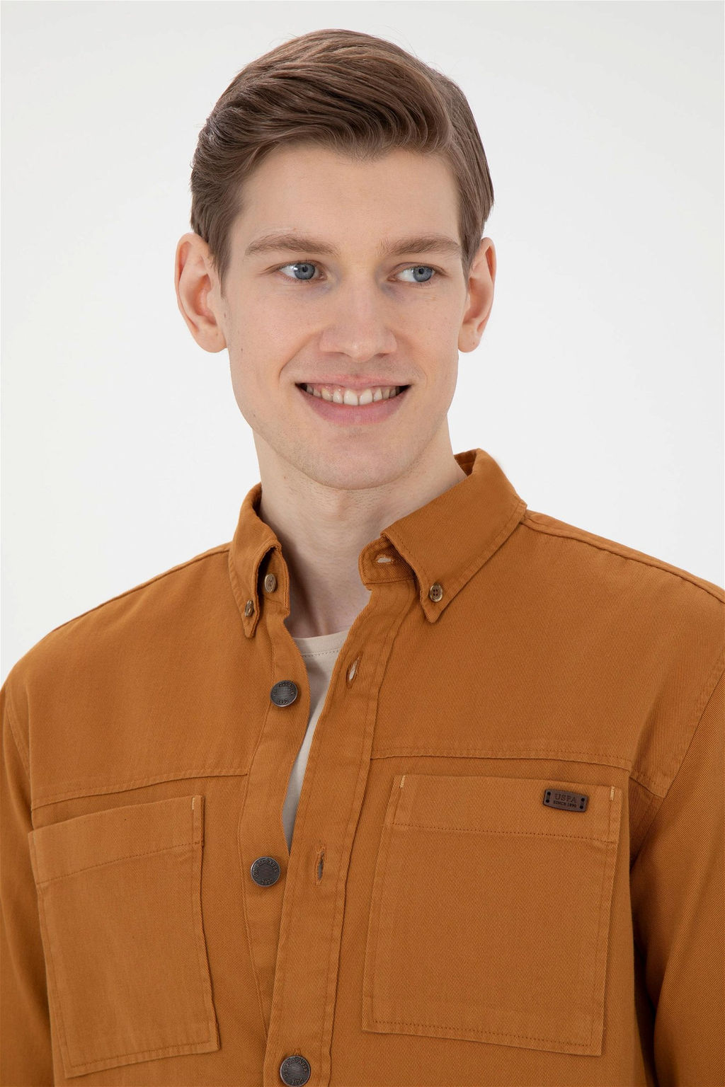 Мужская рубашка с длинным рукавом кокосового цвета - U.s. polo assn фото 2