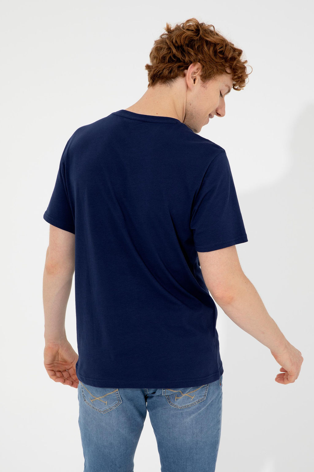 Мужская темно-синяя футболка с круглым вырезом Неожиданная скидка в корзине - U.s. polo assn фото 5