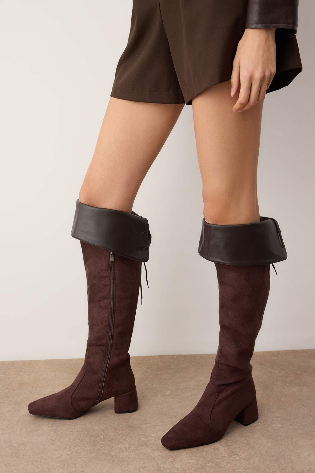 Kahverengi Suet Kad?n 6 cm Topuklu Premium Cizme TAKAW26CZ00041 - Trendyolmilla фото 5