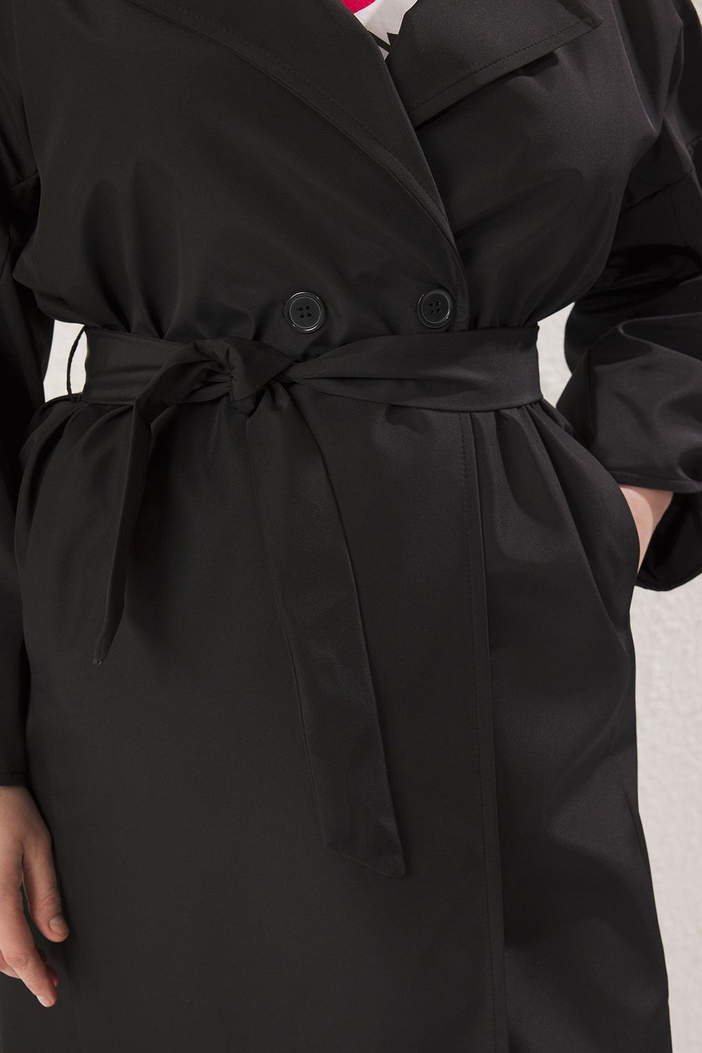 Trendyolmilla Bej Oversize Kusakl? Su Itici Uzun Trenckot TWOAW24TR00019  фото 33