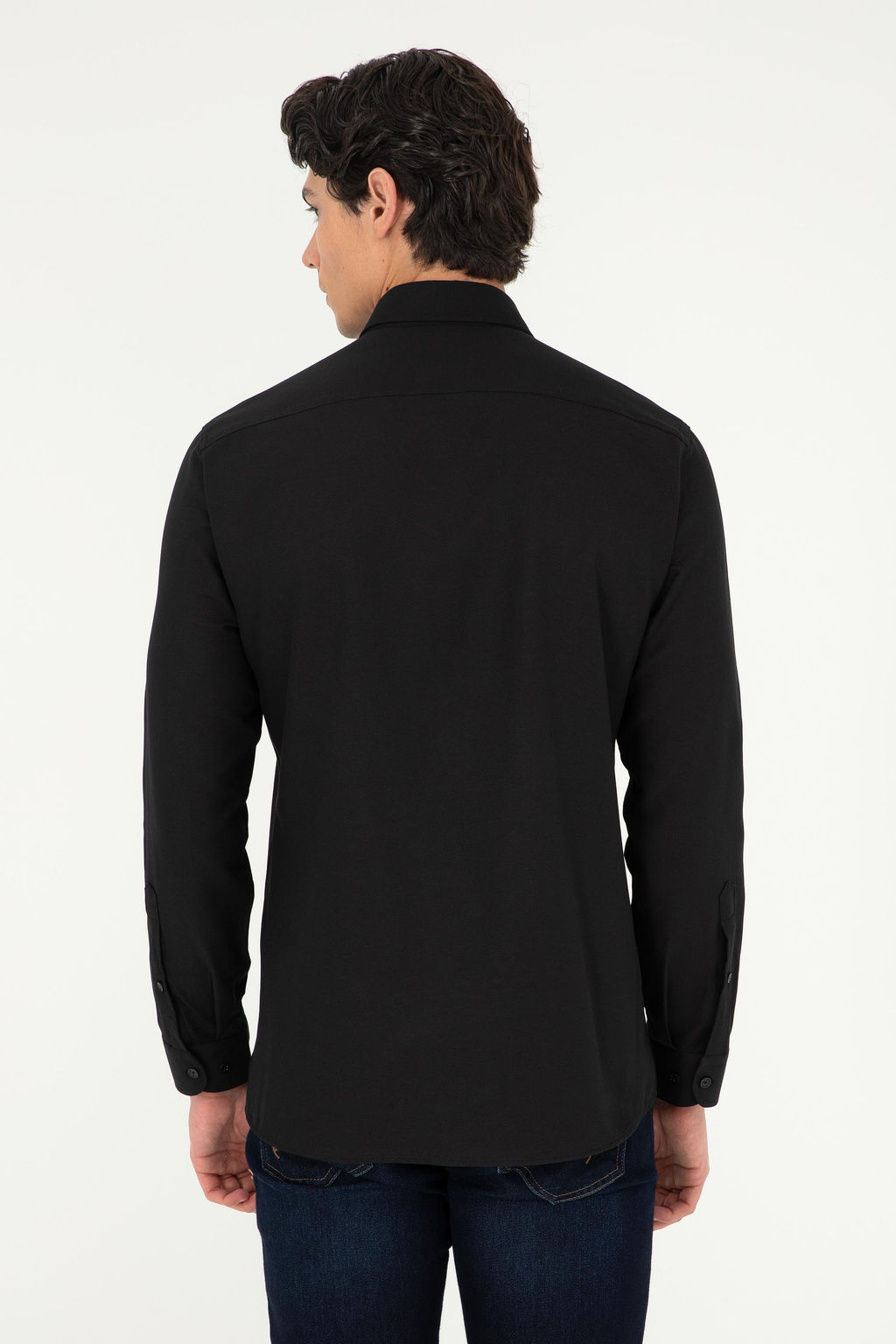 Мужская черная базовая рубашка с длинным рукавом - U.s. polo assn фото 5