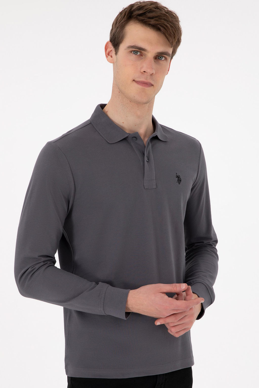 Мужской базовый свитшот антрацитового цвета Неожиданная скидка в корзине - U.s. polo assn фото 3