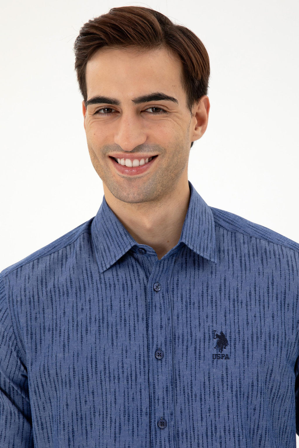 Мужская темно-синяя рубашка с длинным рукавом Неожиданная скидка в корзине - U.s. polo assn фото 2