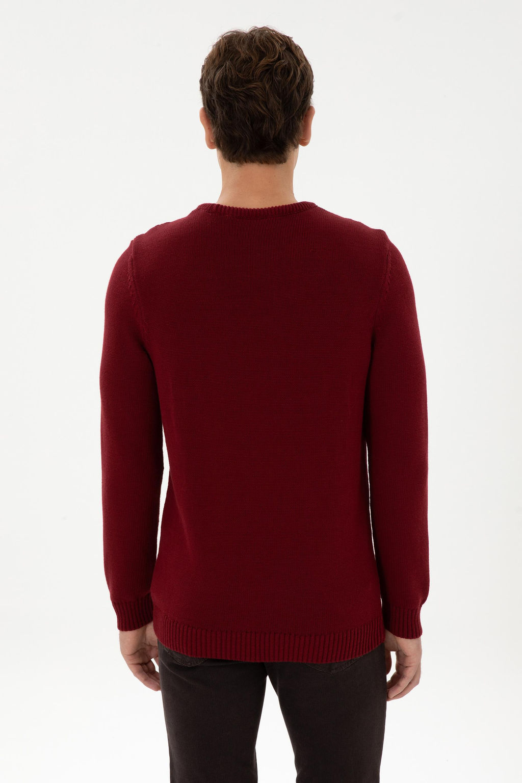 Erkek Slim Fit Bisiklet Yaka Bordo Kazak - U.s. polo assn фото 5