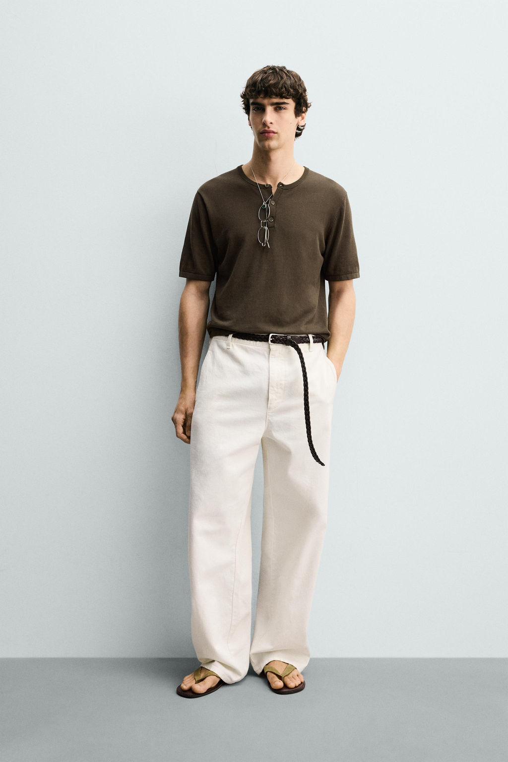 CAMISETA PUNTO CUELLO PANADERO / Khaki