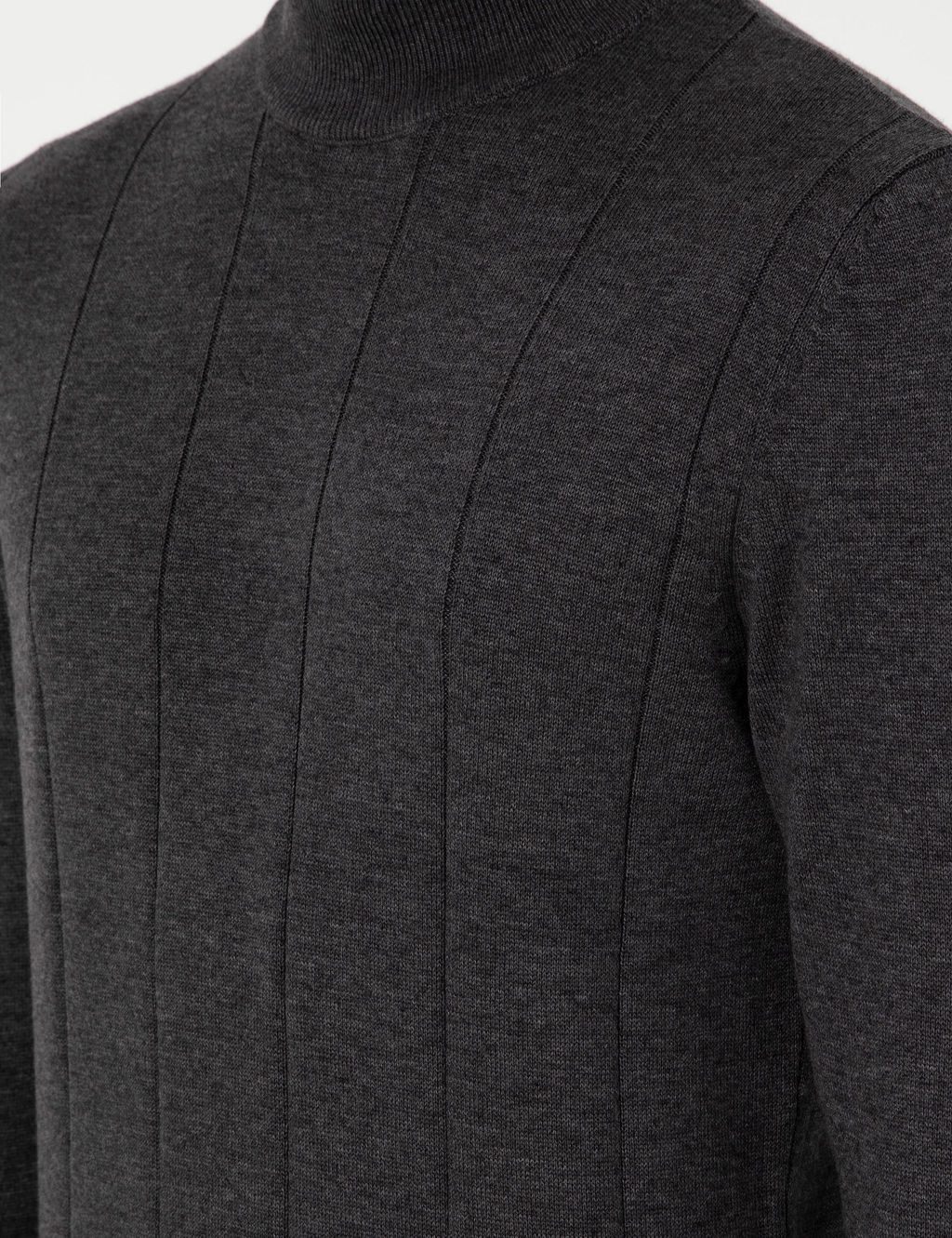 Antrasit Melanj Slim Fit Yar_m Bal_k__ Yaka Triko Kazak - Pierre cardin фото 7