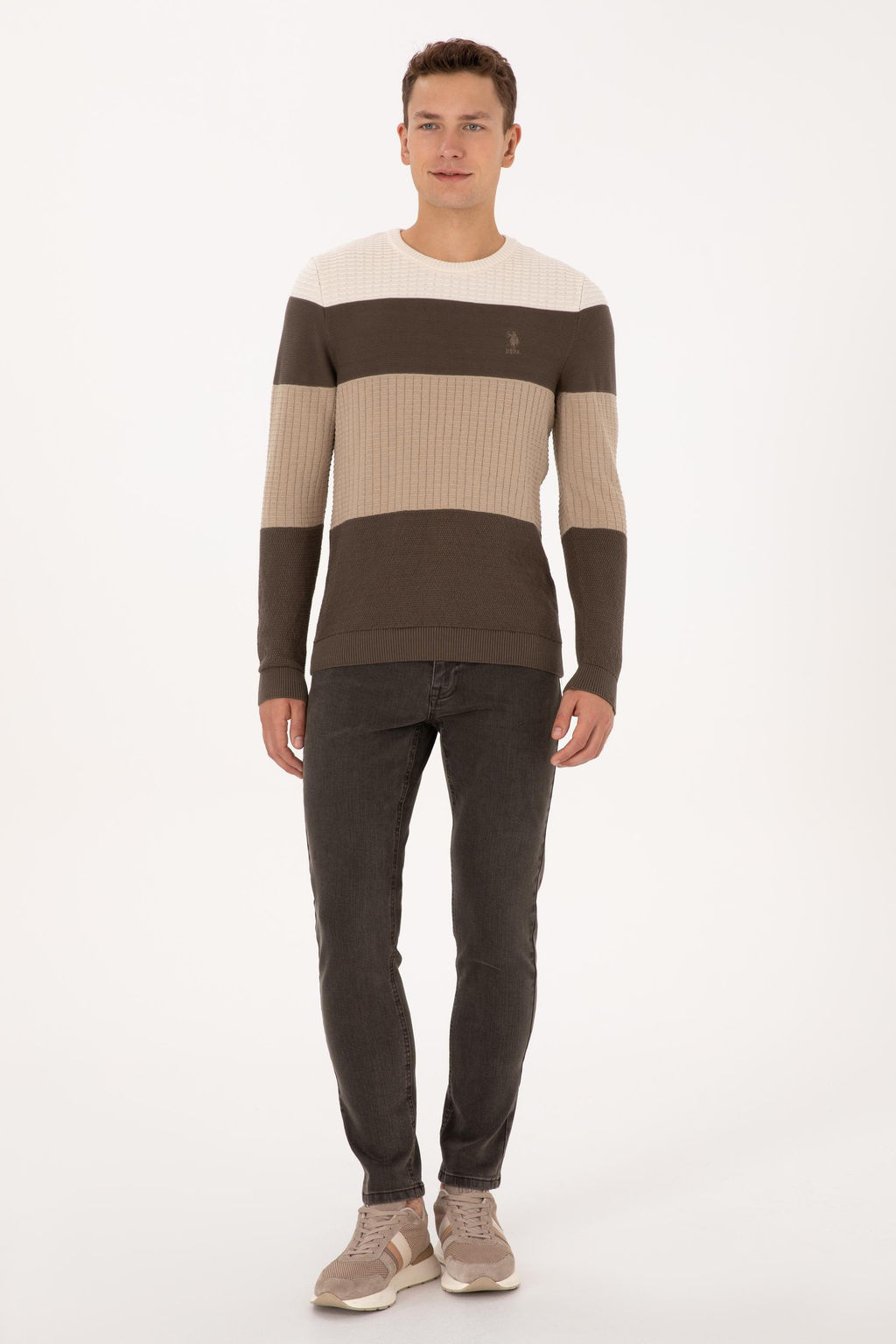 Erkek Regular Fit Bisiklet Yaka Vizon Sweatshirt - U.s. polo assn фото 4