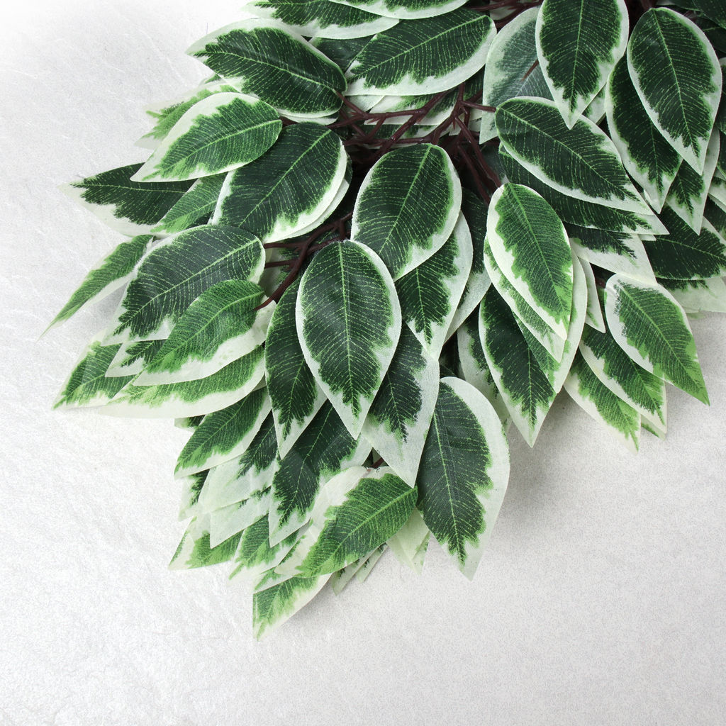 Искусственные листья 12 штук 60 см / NA77-10 /уп 50/бело-зеленые листья - Галеонтрейд фото 9