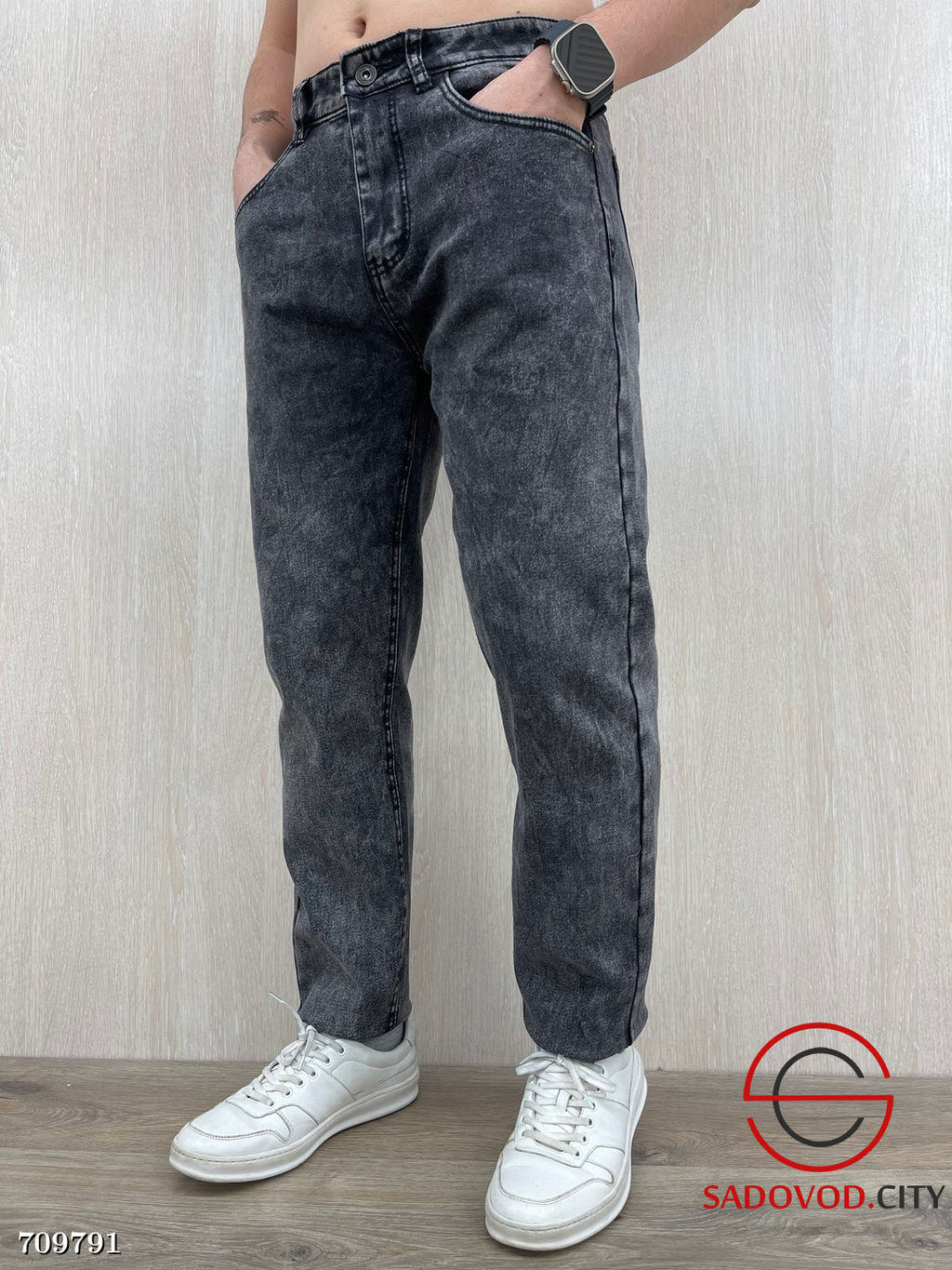 Джинсы мужские бананы с начесом