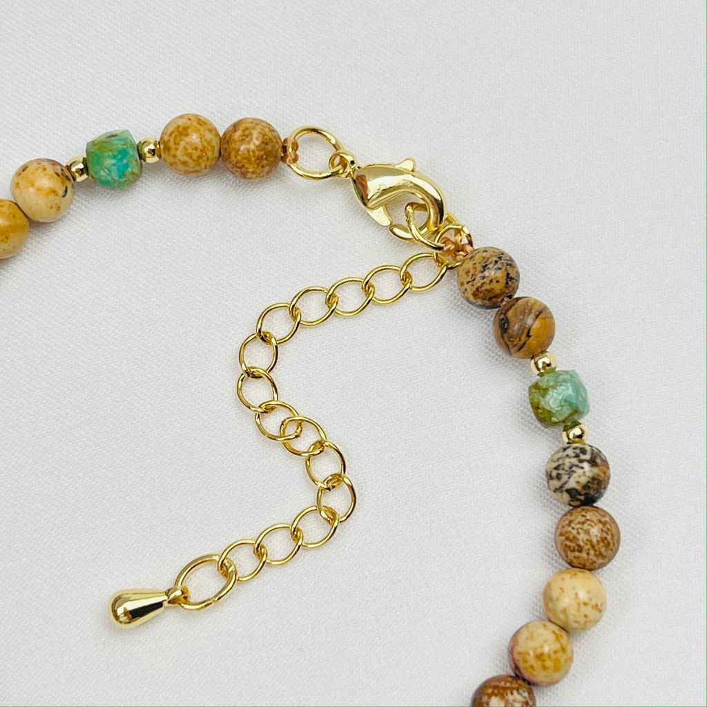 Браслет из песочной Яшмы и Бирюзы - Радуга самоцветов фото 4