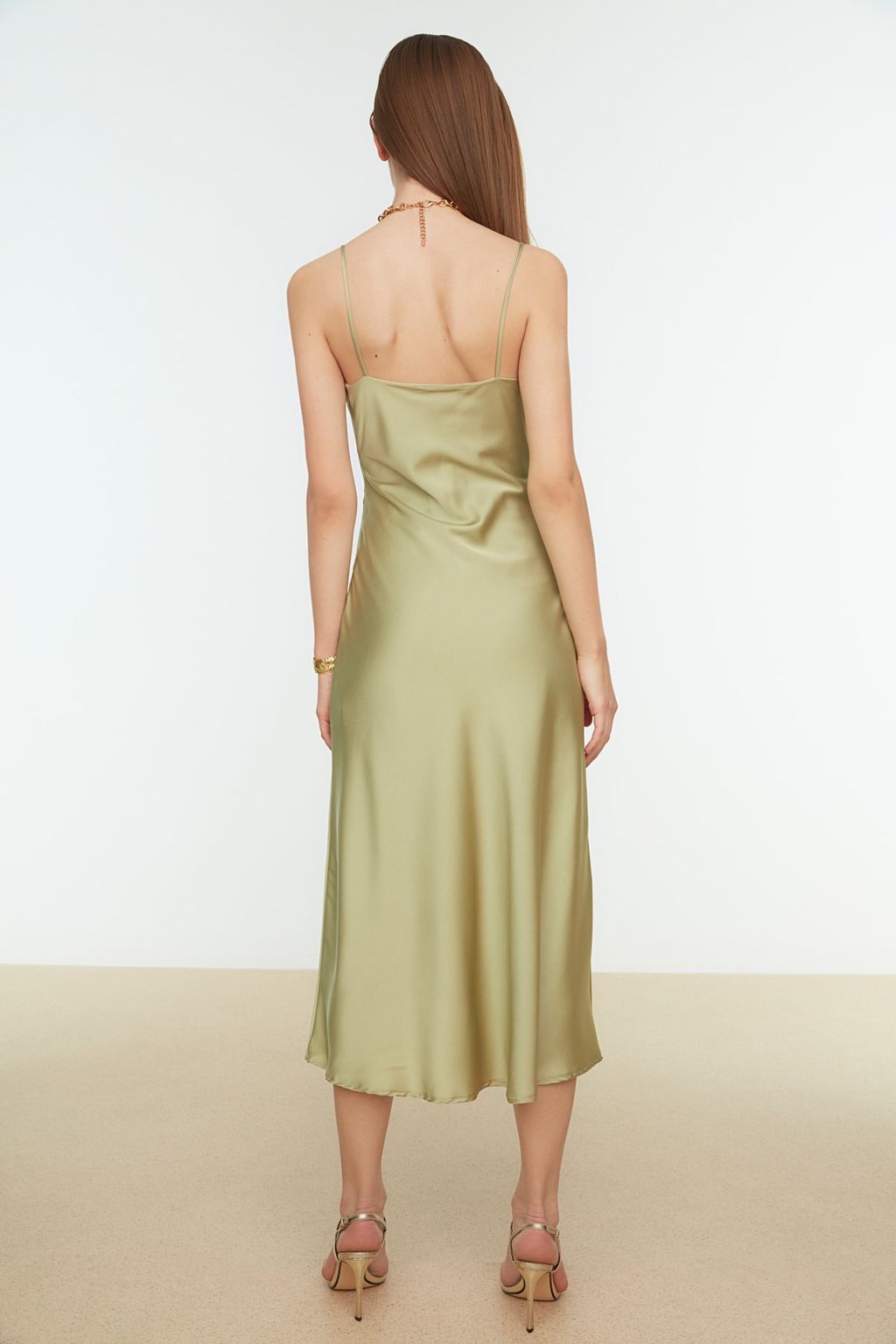 TRENDYOLMILLA Siyah Astarl? Dokuma Saten S?k Abiye Elbise TPRSS19BB0058 фото 11