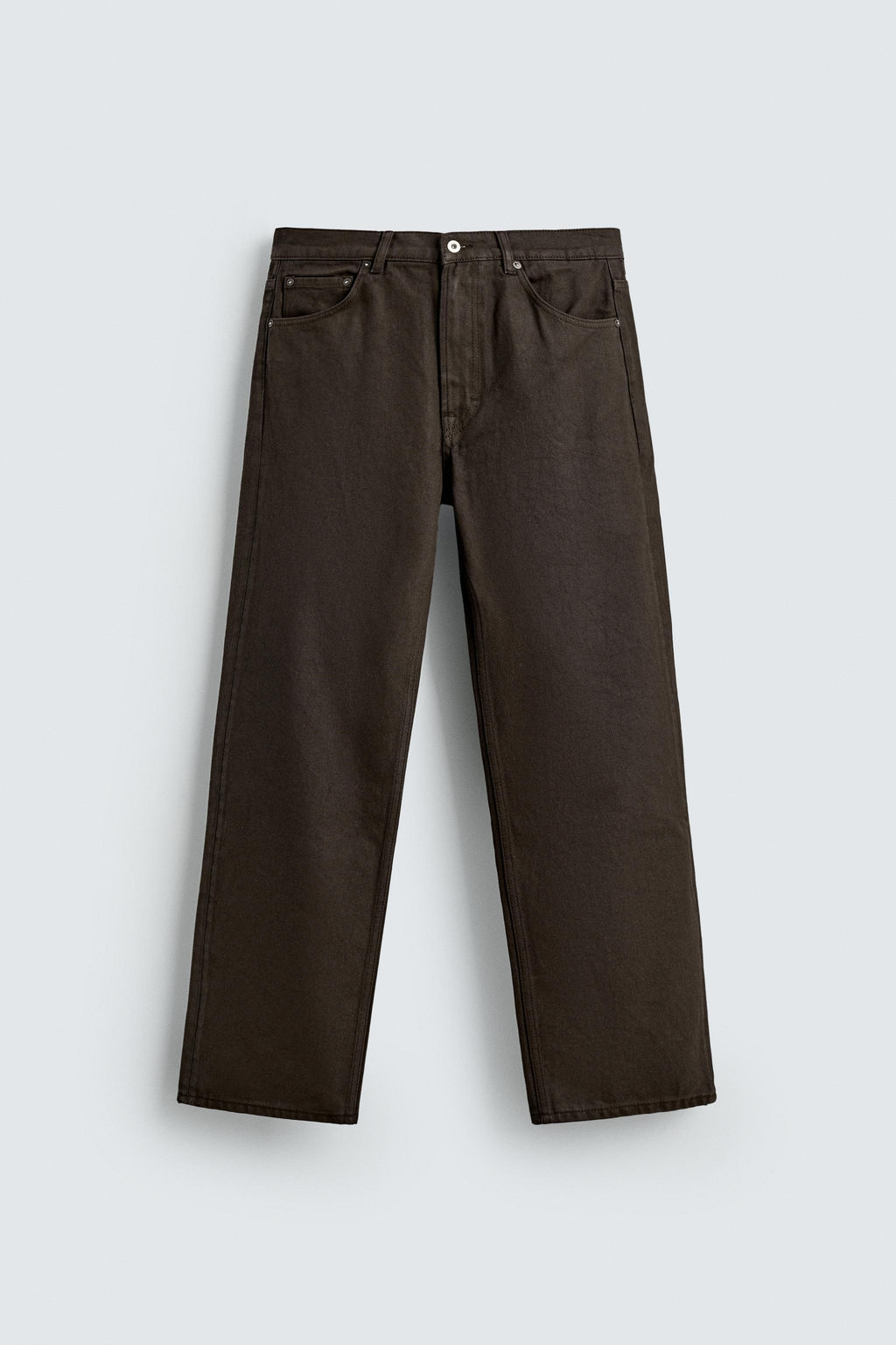 WAXED-FINISH STRAIGHT-LEG JEANS - Zara фото 5