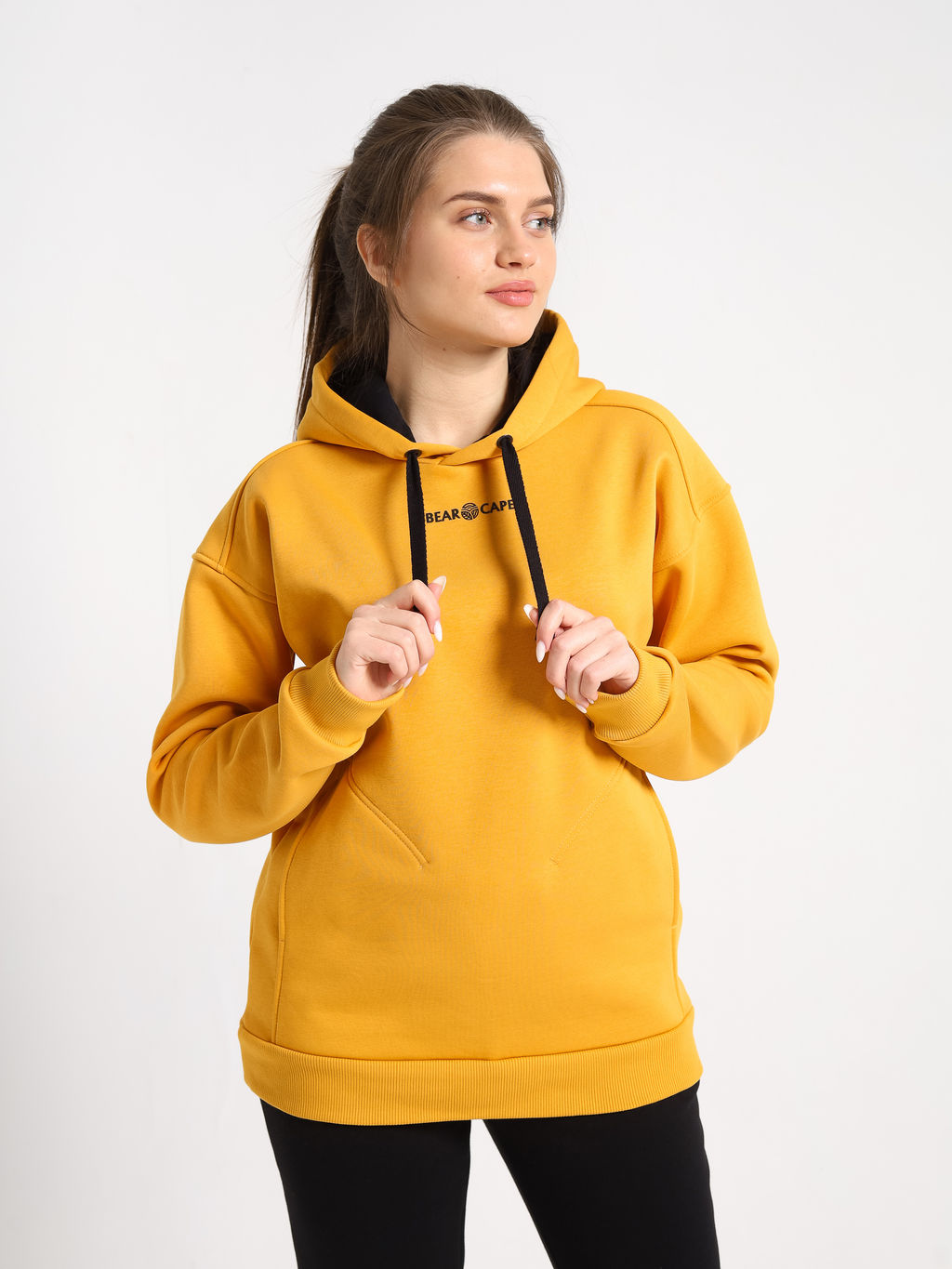 Худи универсальное Bearcape с начёсом Ф3 (горчица)  фото 3