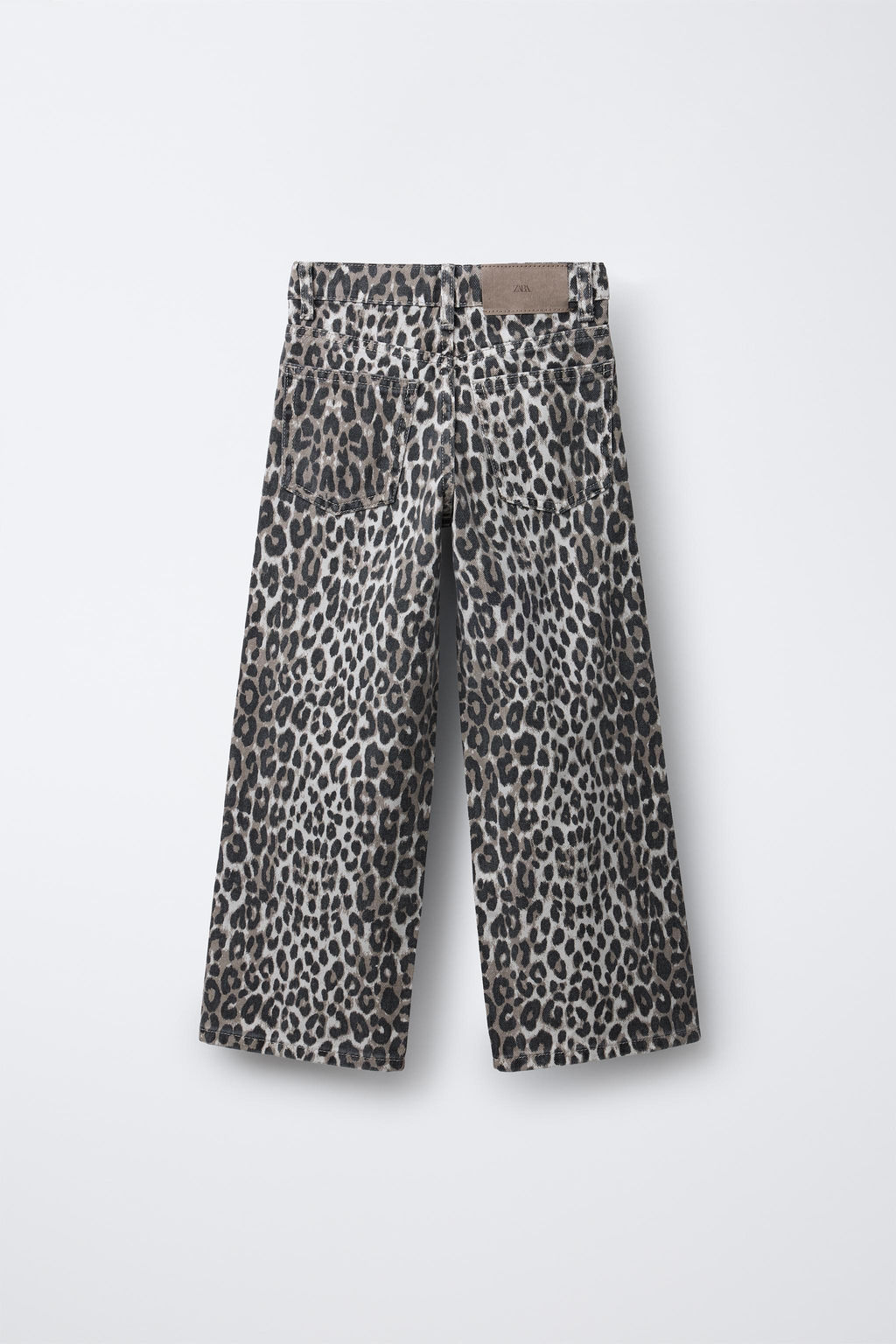 ANIMAL PRINT WIDE-LEG DENIM TROUSERS - Zara фото 9