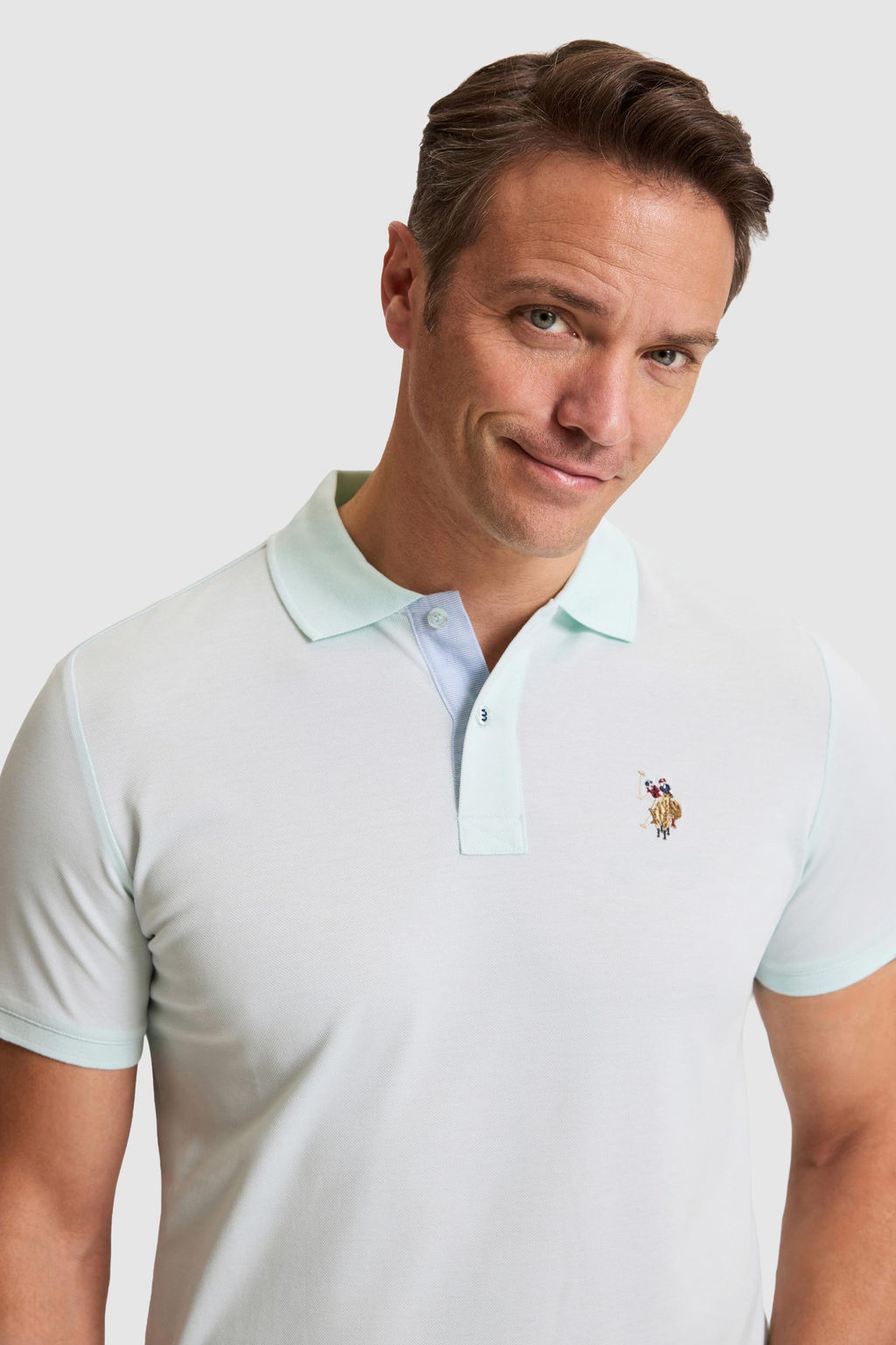 Erkek Su Ye_ili Regular Fit Polo Yaka Basic Ti__rt