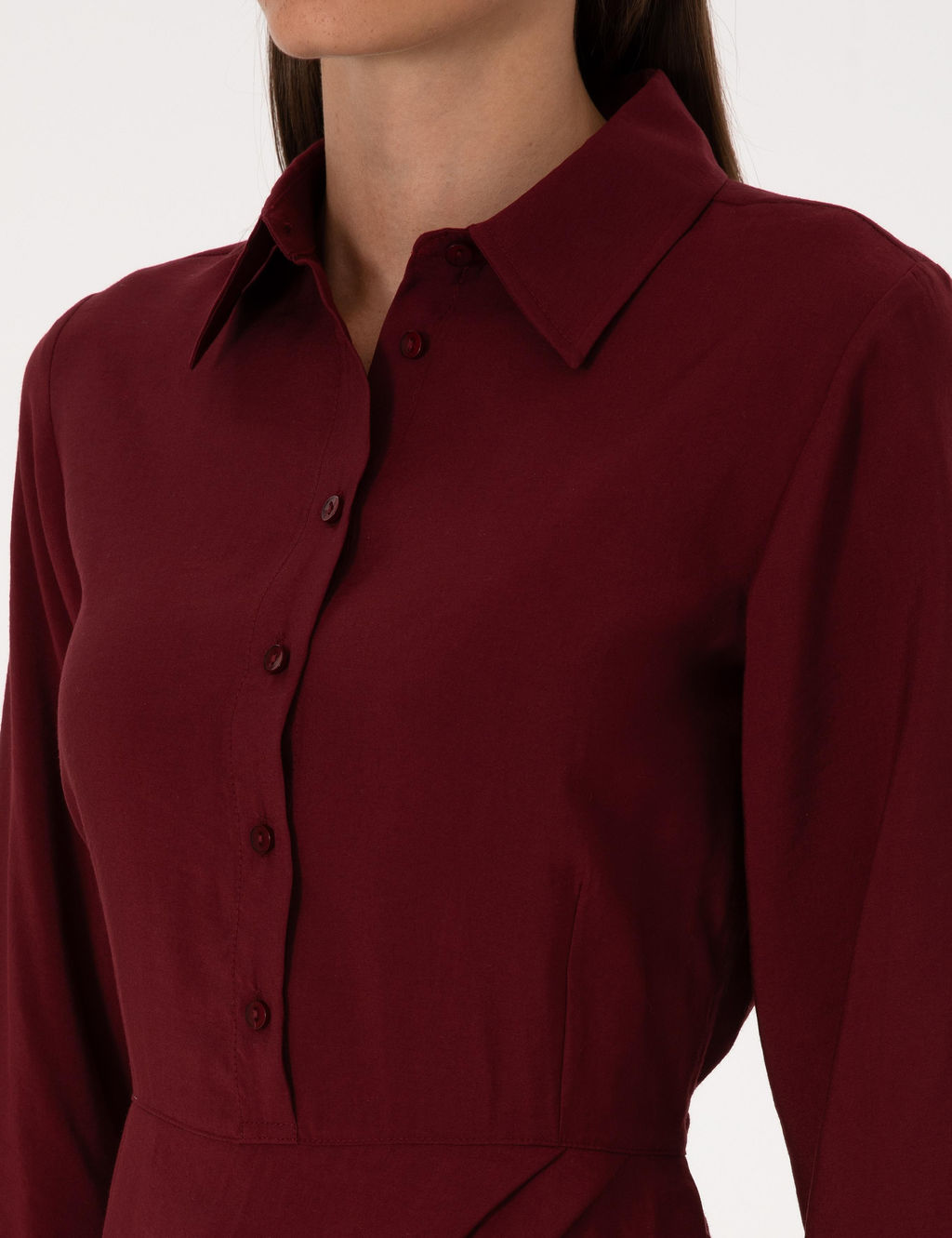 Bordo Regular Fit Dokuma Elbise - Pierre cardin фото 6