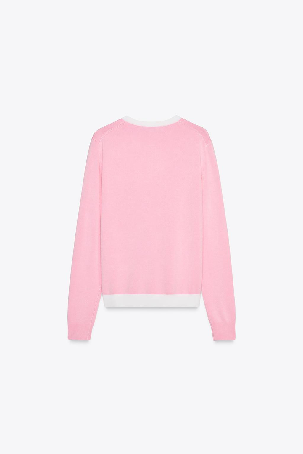 CONTRAST TRIM KNIT CARDIGAN - Zara фото 13