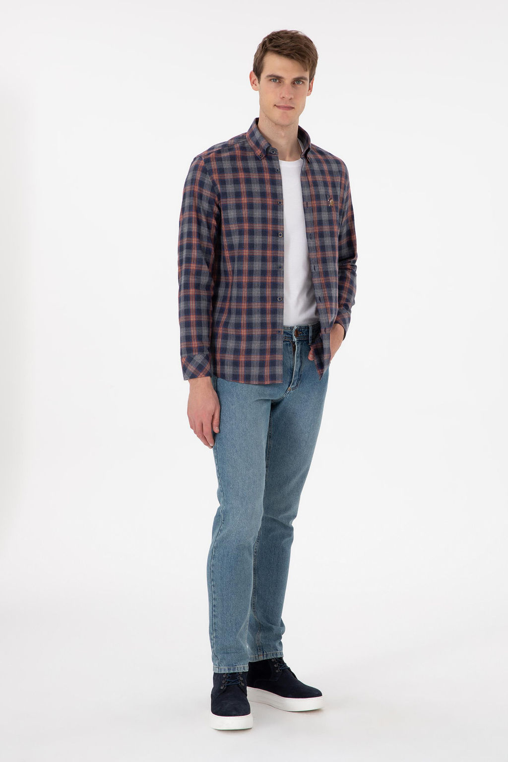 Мужская темно-синяя рубашка с длинным рукавом Неожиданная скидка в корзине - U.s. polo assn фото 4