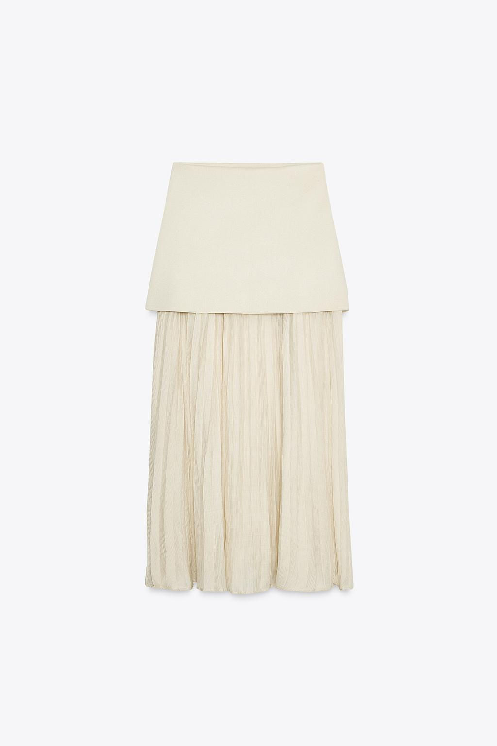 COMBINED PLEATED KNIT SKIRT - Zara фото 9