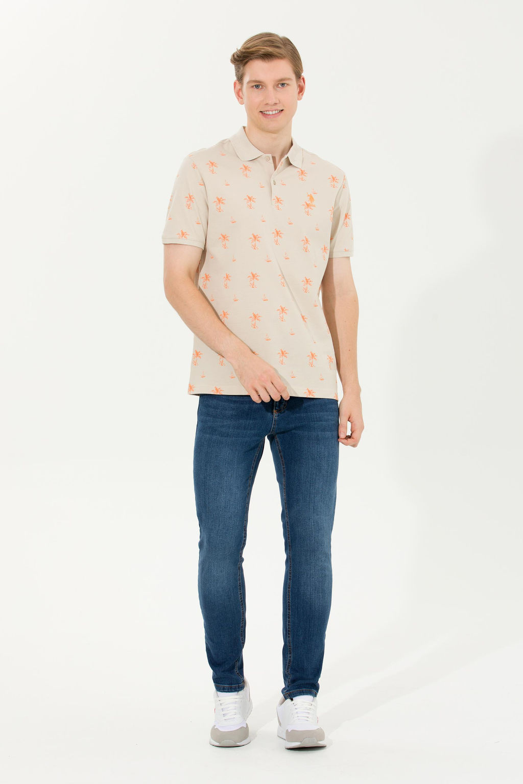 U. S. Polo Assn Мужская футболка с воротником-поло Stone - U.s. polo assn фото 6