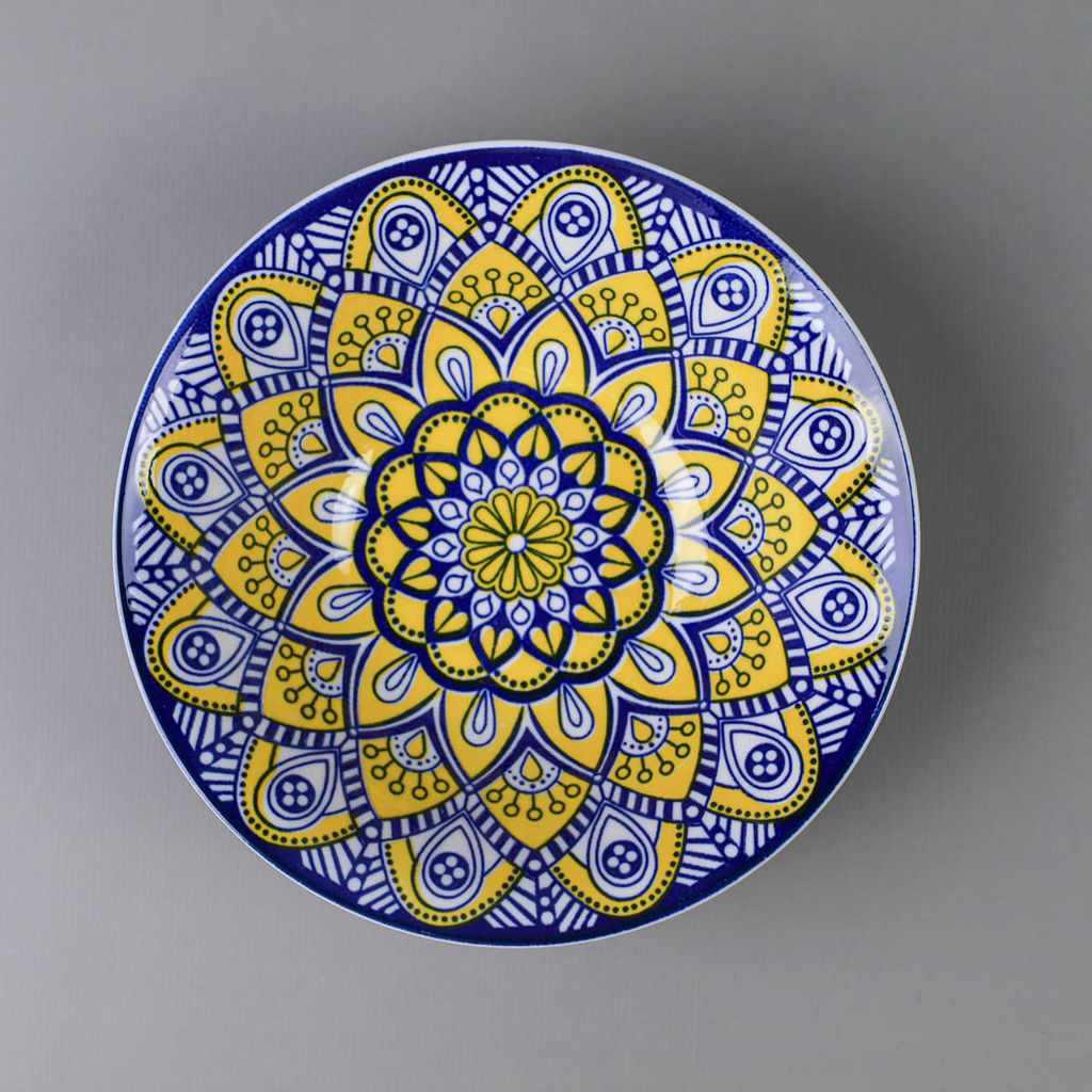Тарелка глубокая суповая 650 мл / 4805-8 (уп 60) Сине-желтый орнамент - Галеонтрейд фото 2