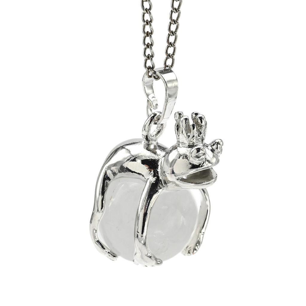 Подвеска с камнем горный хрусталь Царевна лягушка 17*25мм