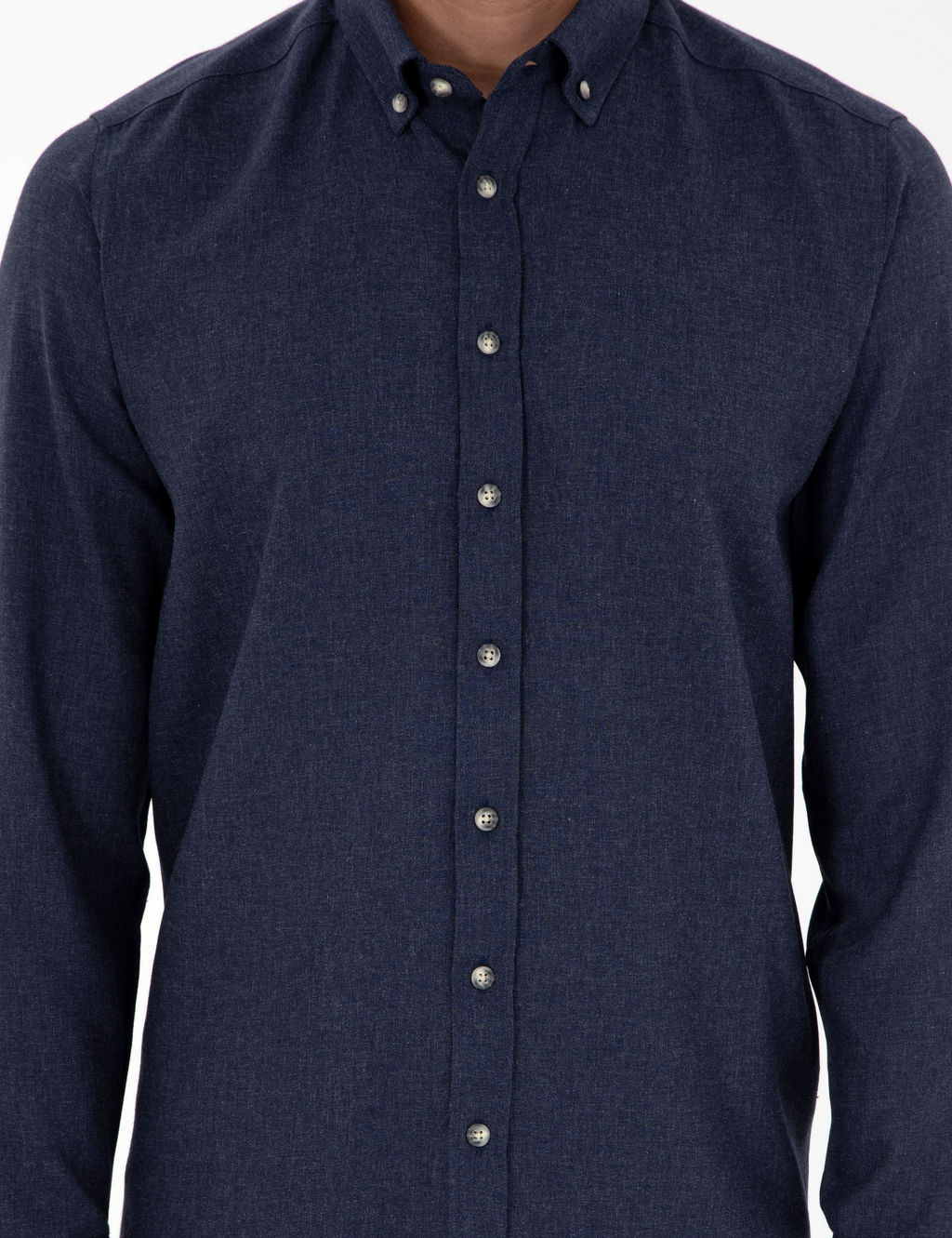Lacivert Slim Fit Uzun Kollu G_mlek