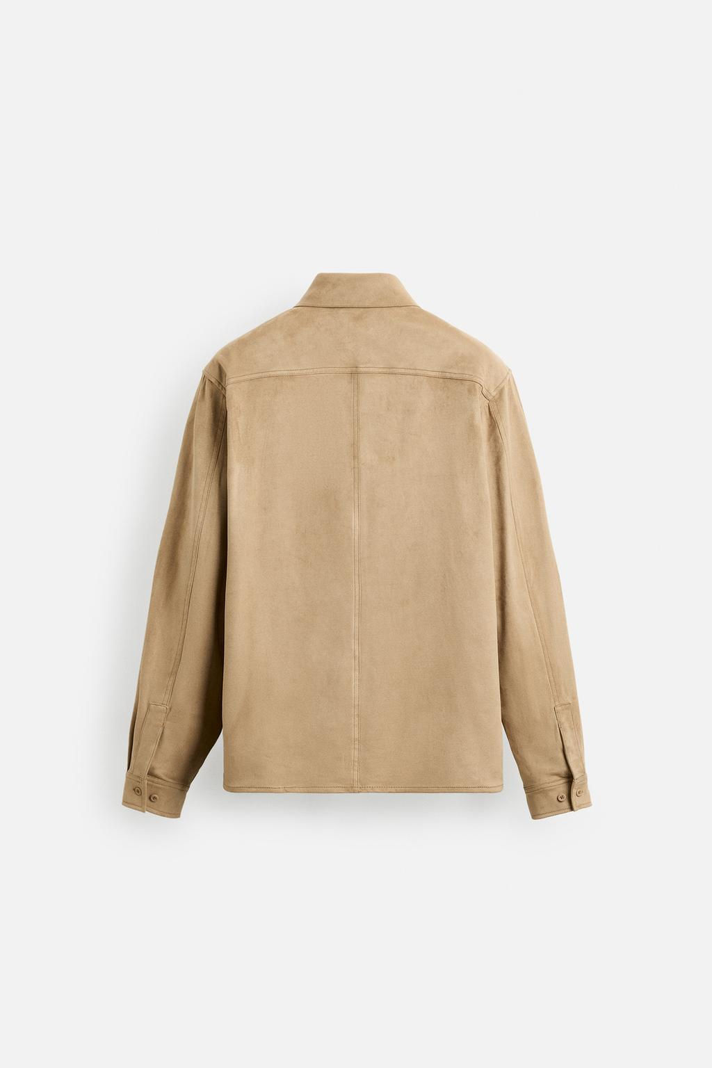 LIGHTWEIGHT FAUX SUEDE OVERSHIRT - Zara фото 8