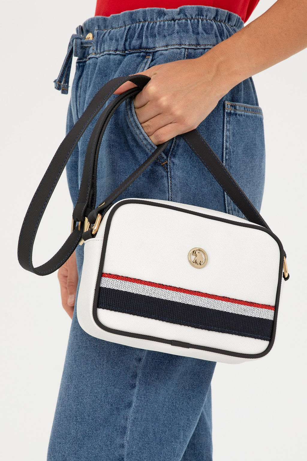 Женская белая сумка через плечо Неожиданная скидка в корзине - U.s. polo assn фото 9