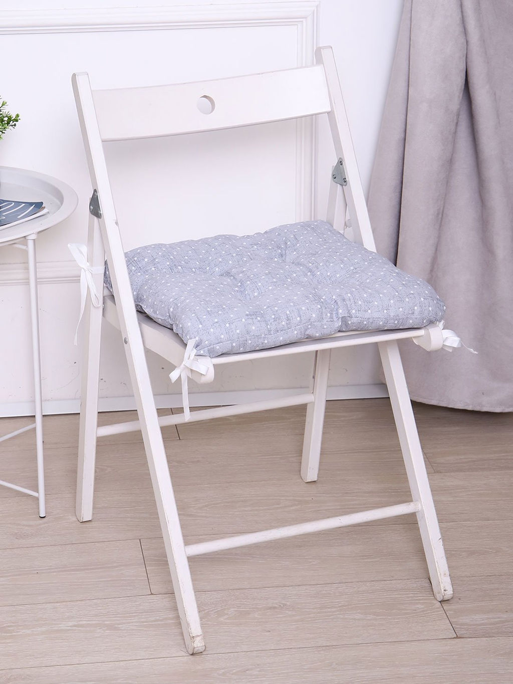 Подушка на стул Люкс - Горох на сером 40х40