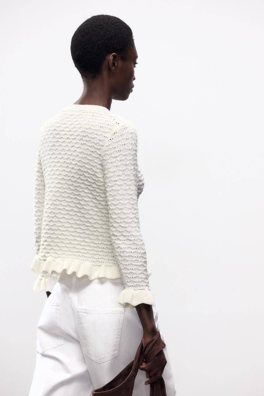 RUFFLED KNIT CARDIGAN - Zara фото 3