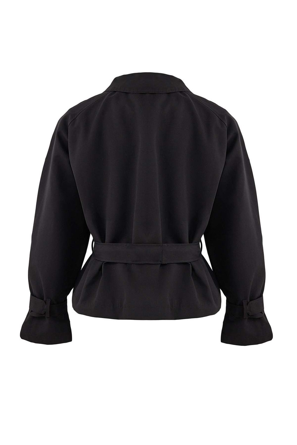 Trendyolmilla Siyah Su Itici Regular K?sa Trenckot TWOAW25TR00056 фото 12