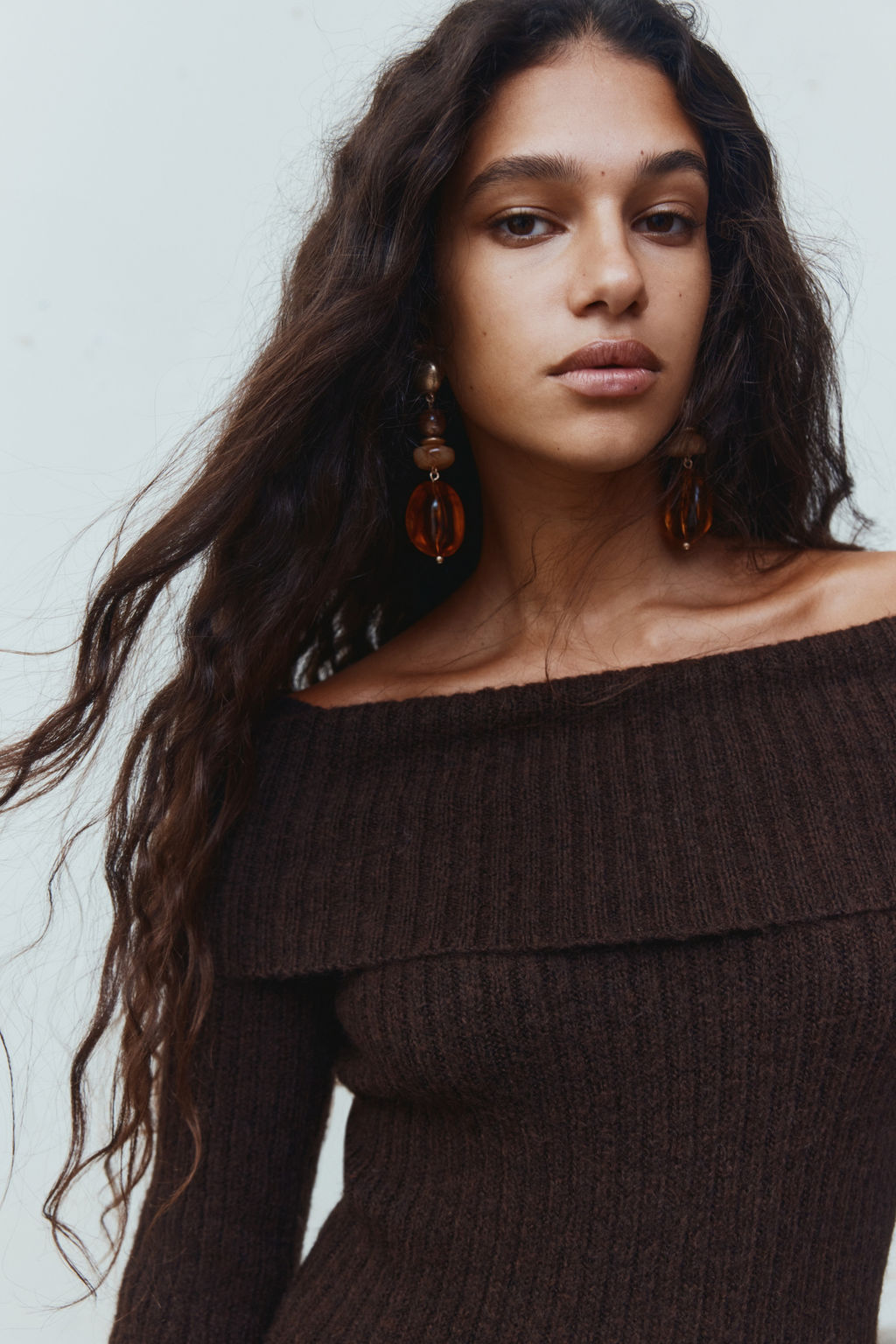 Vestido off-the-shoulder en punto de canal? - H&m фото 7