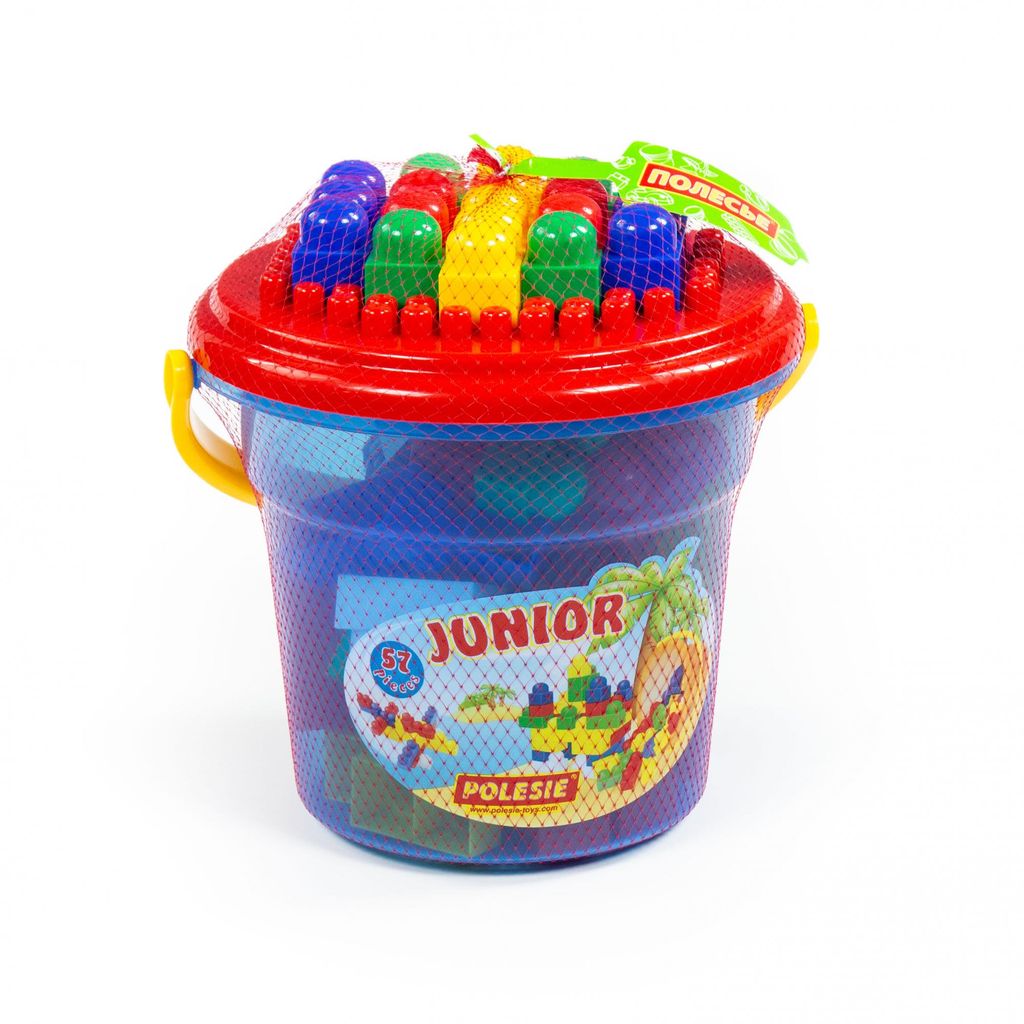 Конструктор Юниор (57 элементов) (в ведре Макси с крышкой) - Полесье фото 4