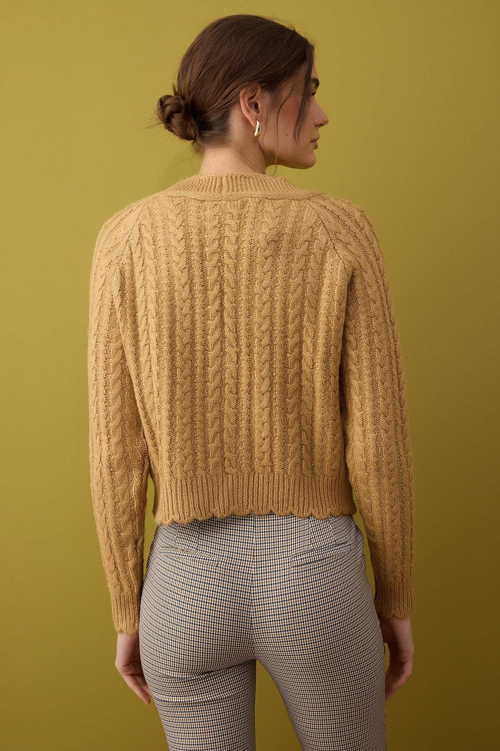 Mint Yumusak Dokulu Inci Dugme Detayl? Crop Triko H?rka TWOAW26HI00185 - Trendyolmilla фото 4