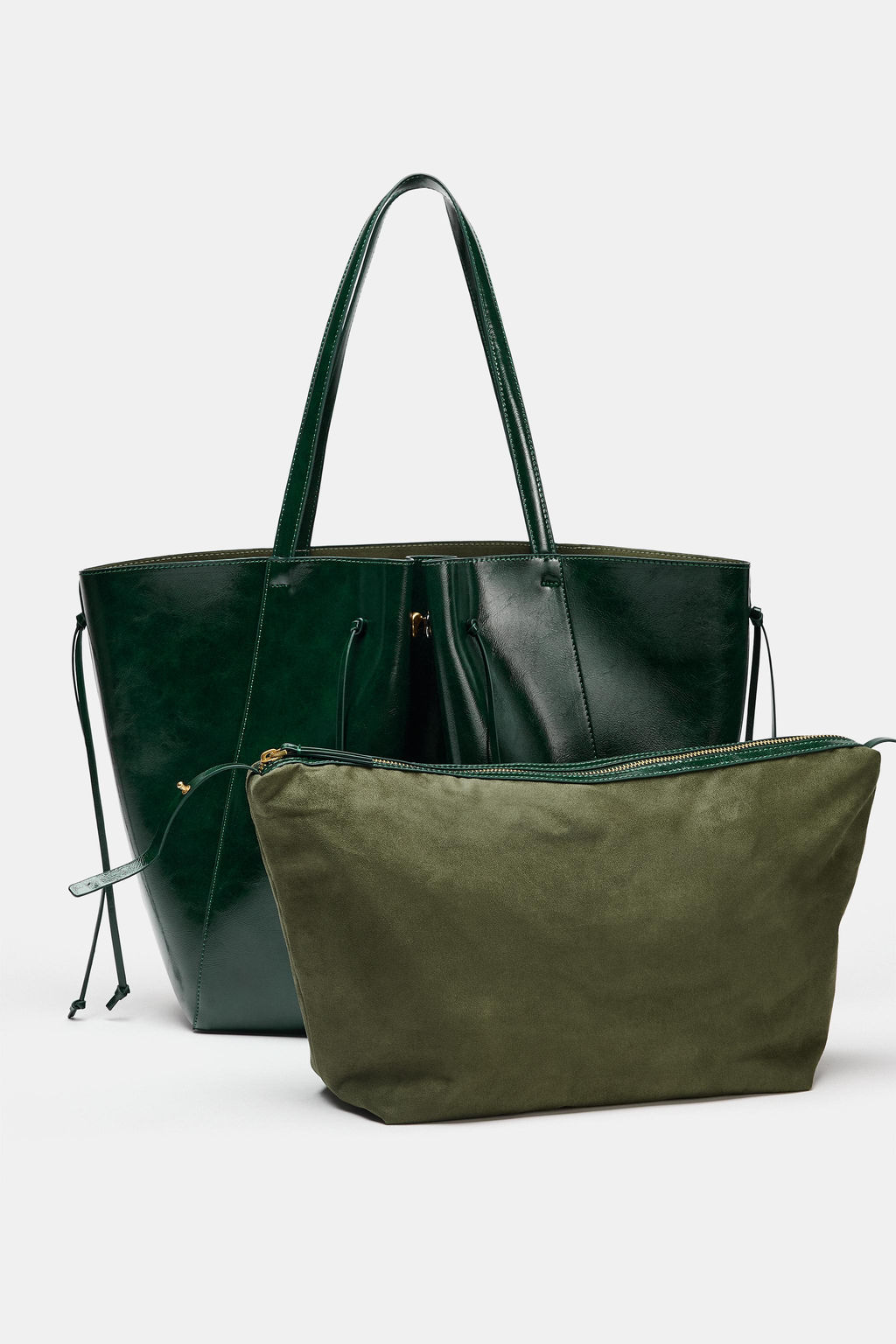 BOLSO SHOPPER FRUNCIDO / Verde - Zara фото 4