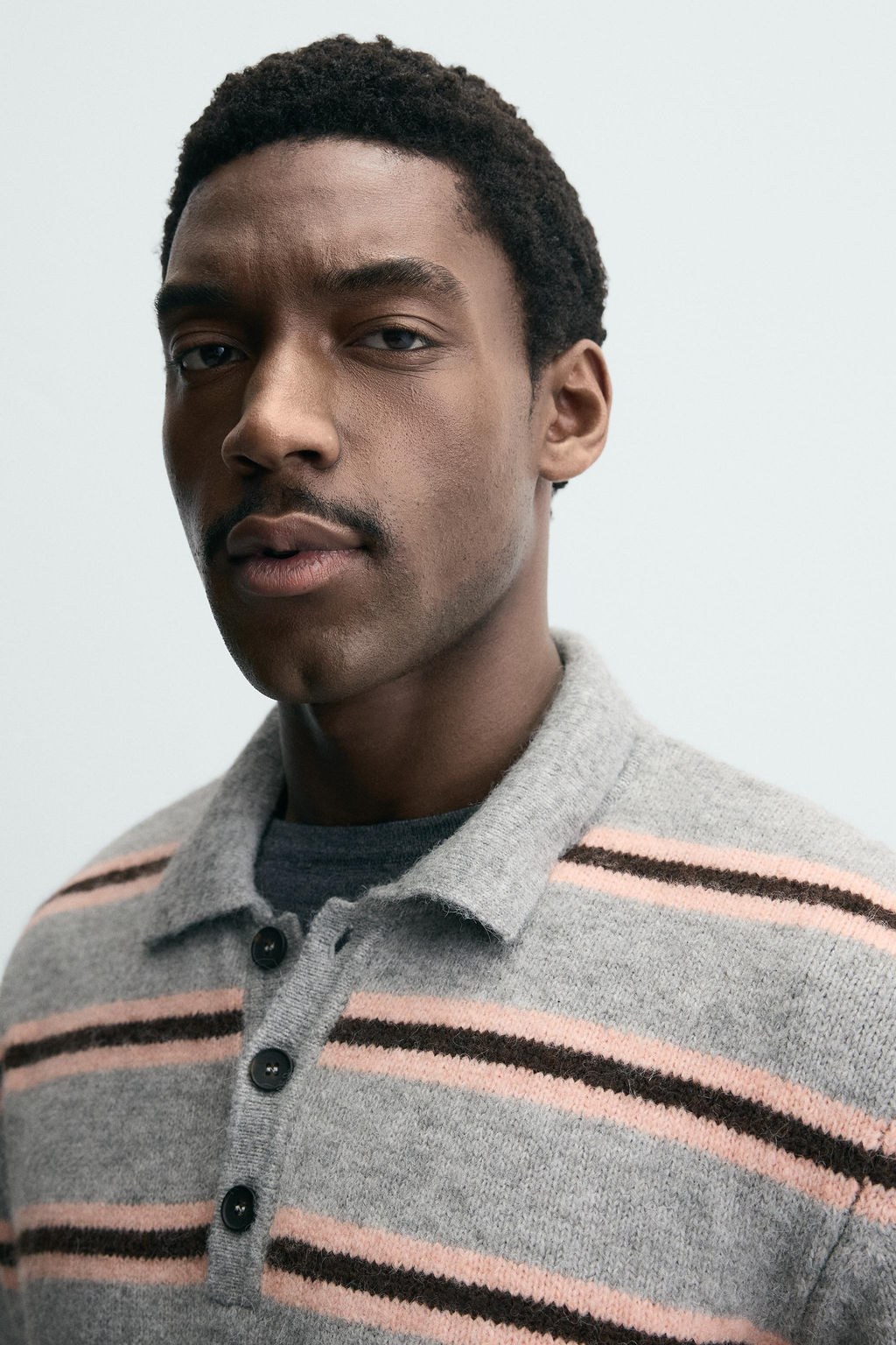 STRIPED JACQUARD KNIT POLO SHIRT - Zara фото 4