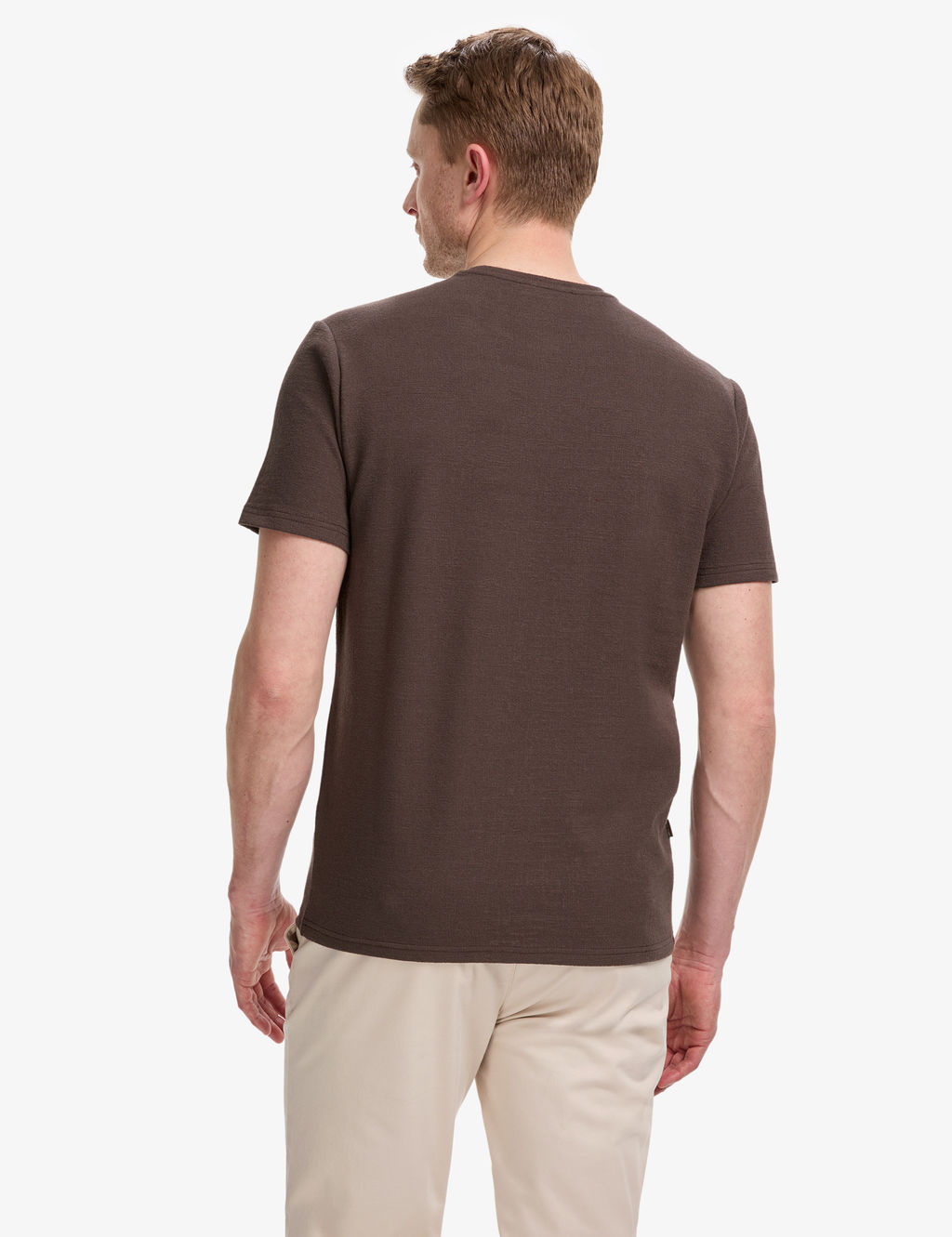 Koyu Kahverengi Regular Fit Bisiklet Yaka Ti__rt