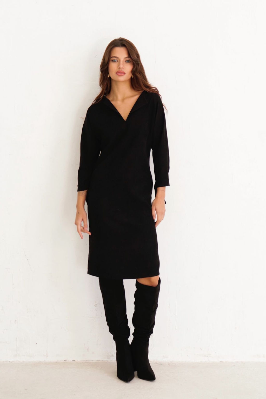 Платье-реглан чёрное - Martichelli фото 3