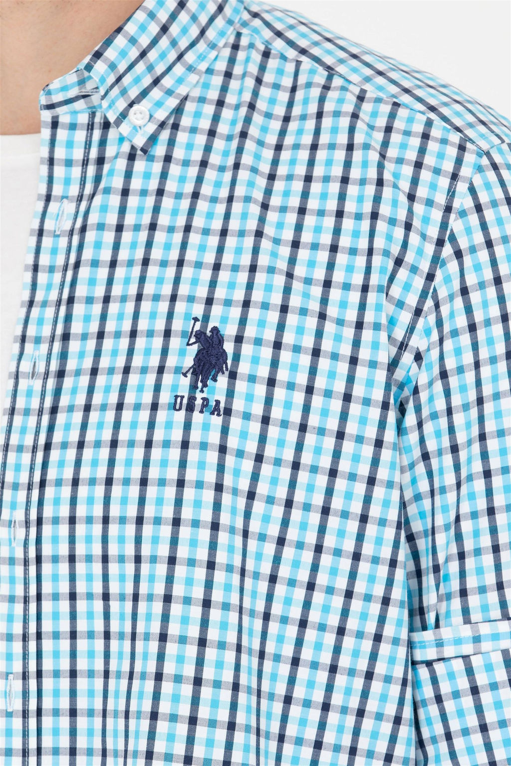 U. S. Polo Assn Erkek Kareli Turkuaz G_mlek Sepette S_rpriz _ndirim - U.s. polo assn фото 14