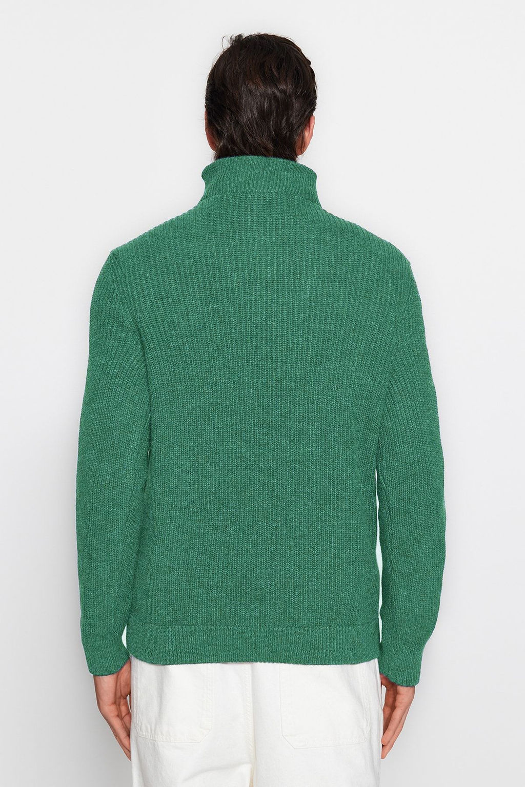 TRENDYOL MAN Ekru Regular Fit Yunlu Fermuarl? Bal?kc? Yaka Triko Kazak TMNAW22KZ0347 - Trendyolmilla фото 6