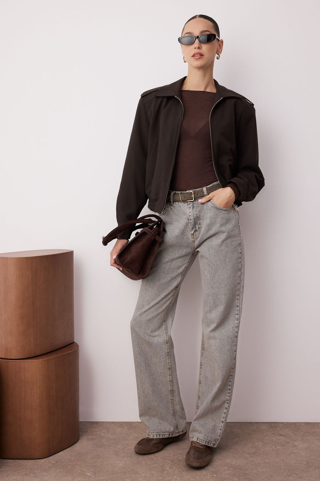 TRENDYOLMILLA Gece Mavisi Yuksek Bel Wide Leg Jeans TWOSS23JE00083