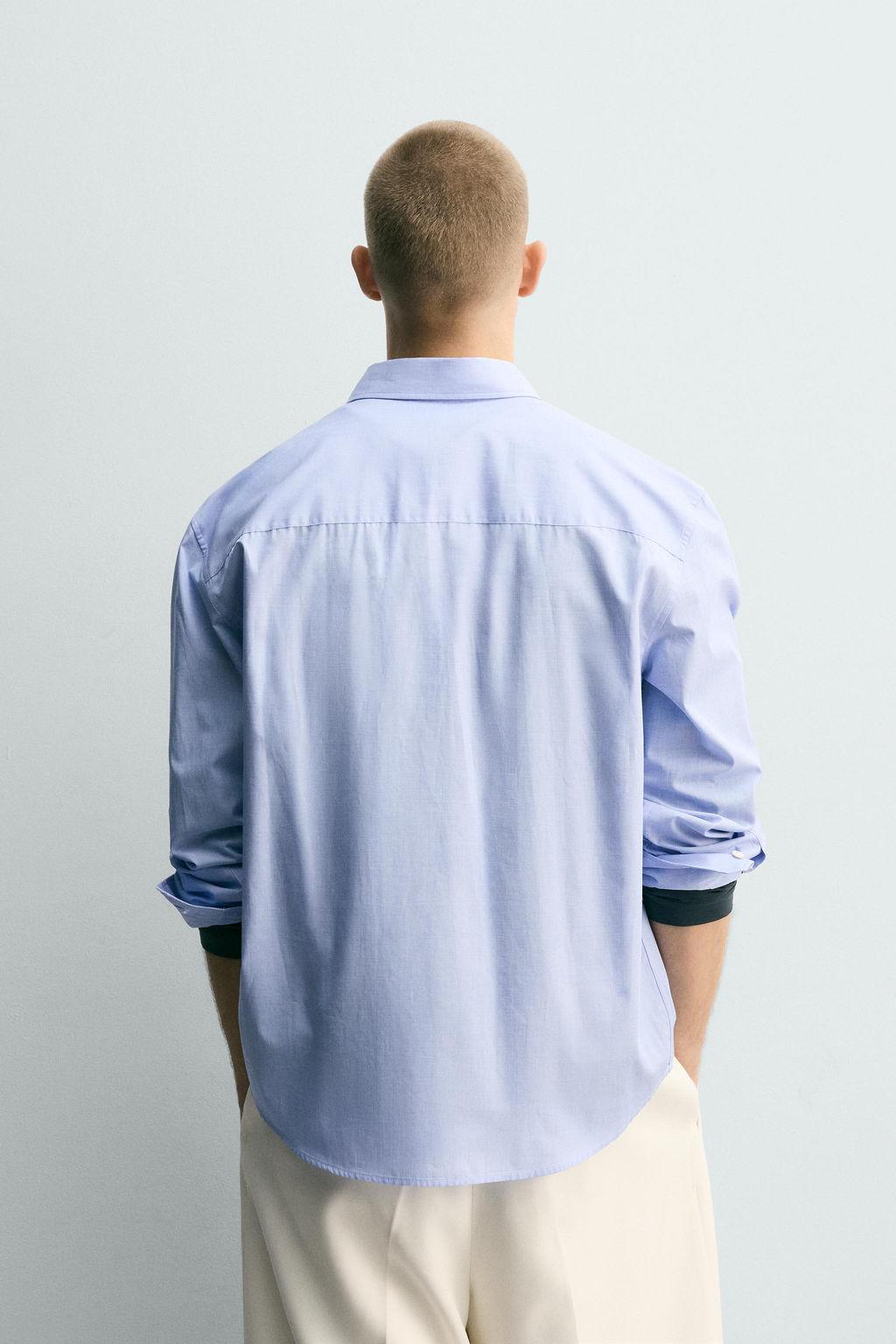 CAMISA RELAXED FIT BOLSILLOS / Celeste - Zara фото 3
